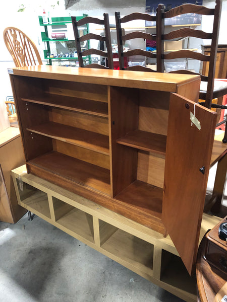 Mid Century Teak Bookcase with Cupboard