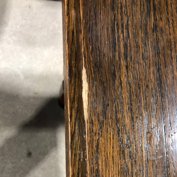 Oak drawer leaf table.