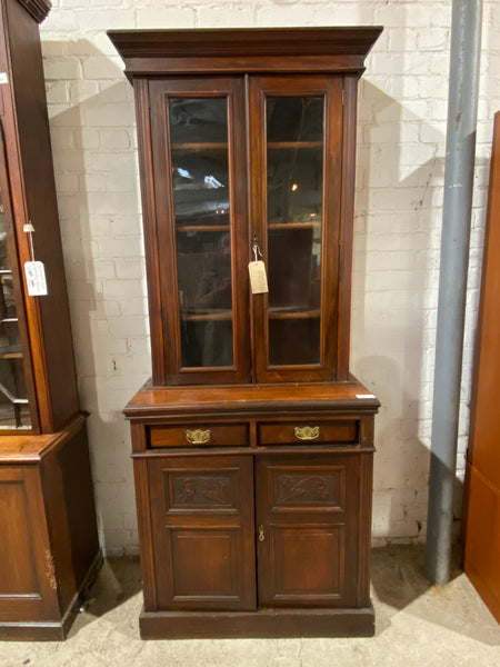 Antique Mahogany Bookcase Cabinet