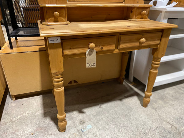 Pine Two Drawer Dressing Table & Mirror