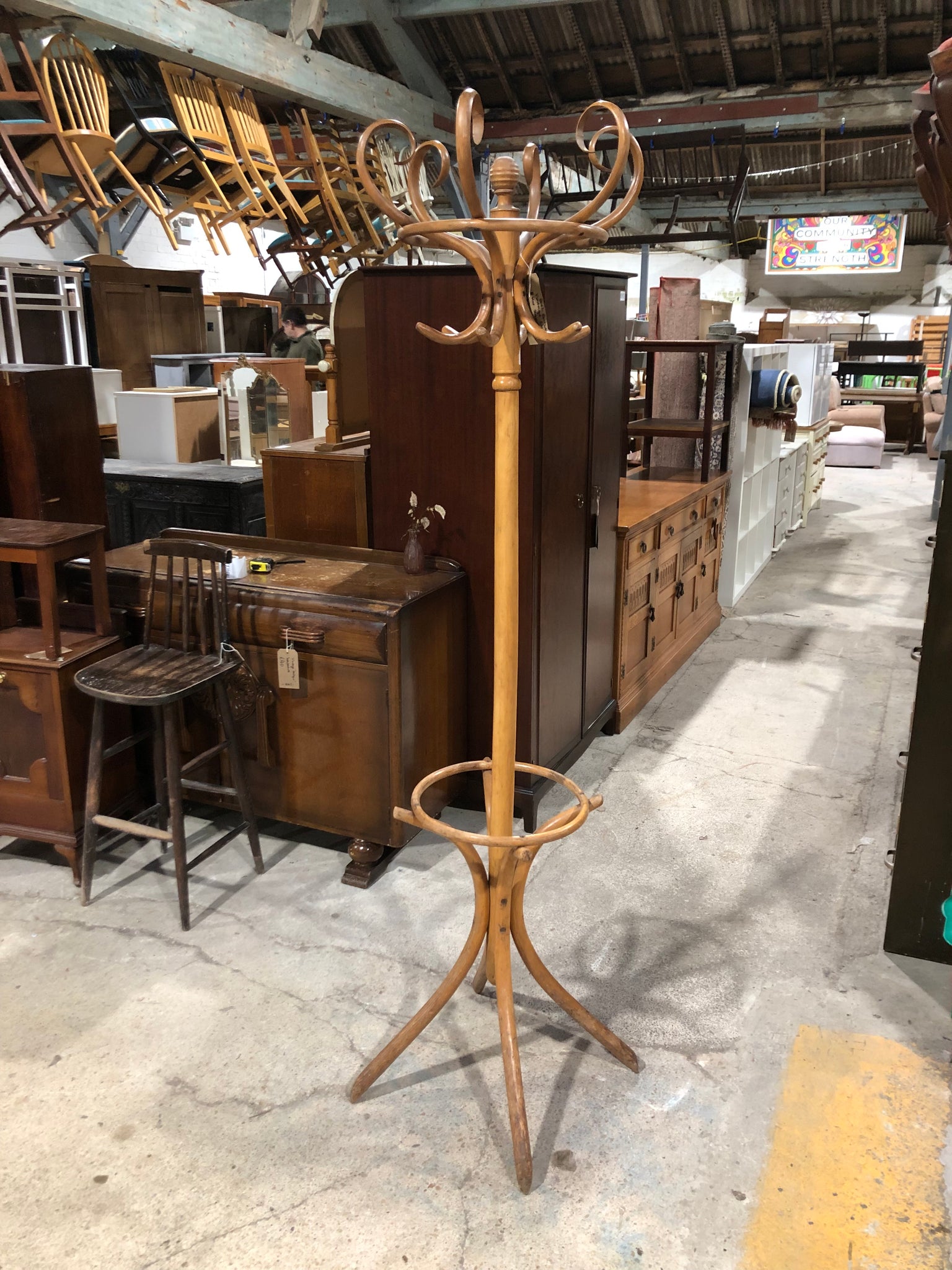 Beech Bentwood Vintage Hat Stand