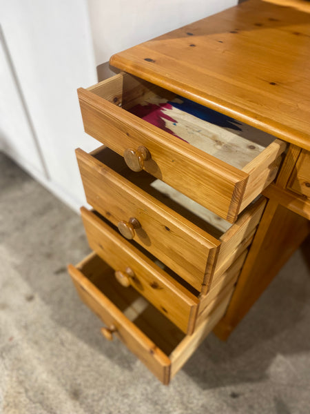 Large Pine Pedestal Desk