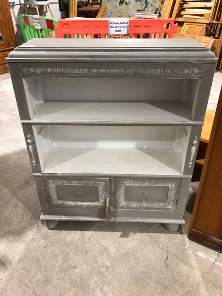 Grey Painted Vintage Bookcase