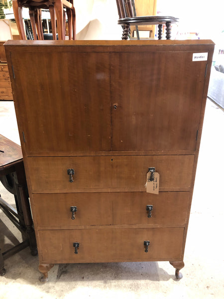 Vintage Tallboy Linen Cupboard with Drawers