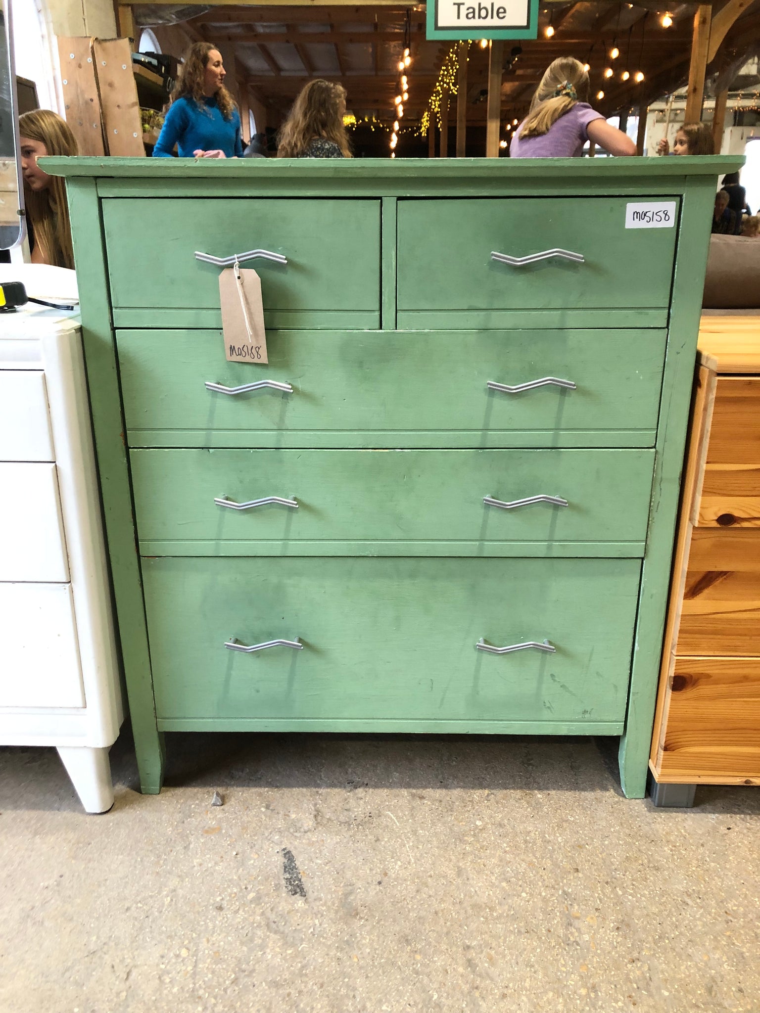 Green Painted Chest of Drawers