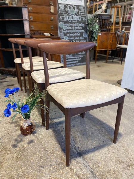 Set of four Mid Century Greaves & Thomas of London Teak Dining Chairs