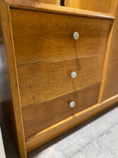 Vintage Single Wardrobe with 3 Drawers & Mirror