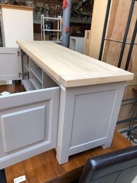 GHC - Cotswold Company Oak Top Grey TV Stand