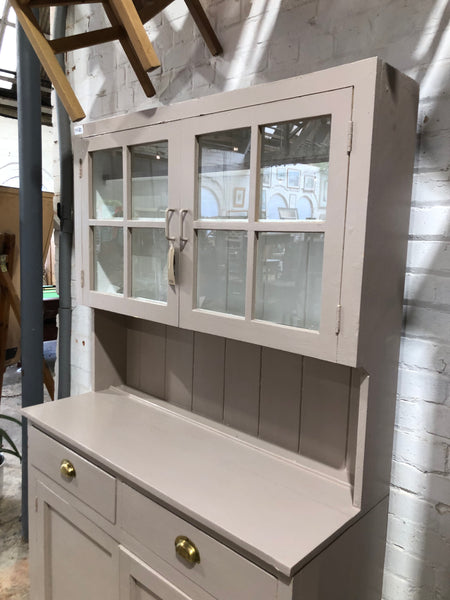Pink Painted Rustic Pine Farmhouse Dresser