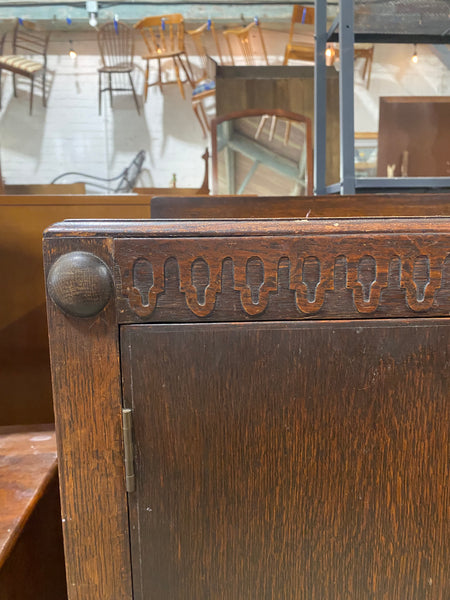 Art Deco Vintage Oak Linen Cabinet