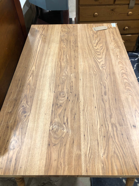 Rectangular Wood Effect Dining Table with Turned Legs