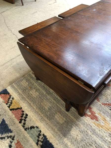 Antique Gate Leg Dark Wood Coffee Table