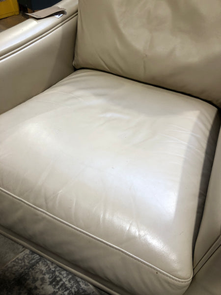 Cream Faux Leather Armchair