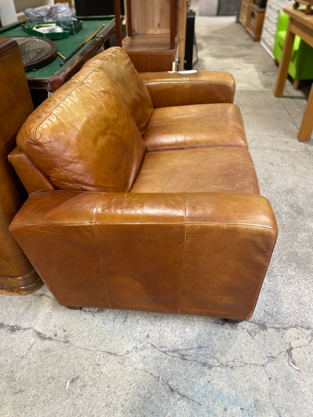 GHC - Tan Analine Two Seater Sofa