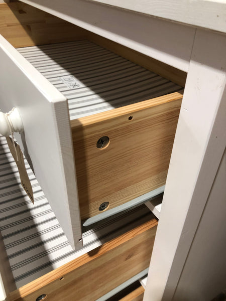 White Chest of Drawers with Glass Top