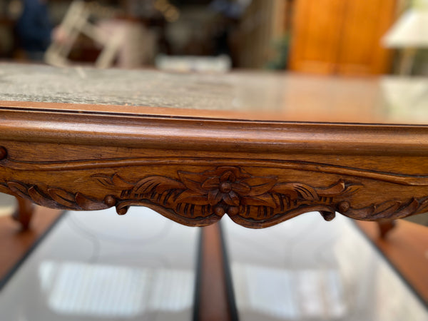Carved Wicker Top Coffee Table