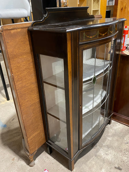 Edwardian Bow Glass-Front Display Cabinet