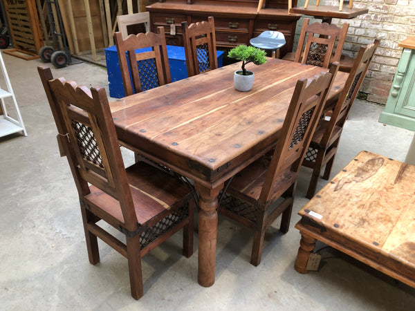 Rosewood Dining Table & 6 Chair Set