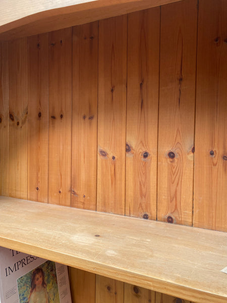 Solid Pine Bookcase with Cupboard