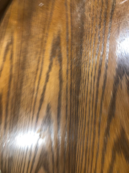 Round Pedestal Oak Veneer Dining Table