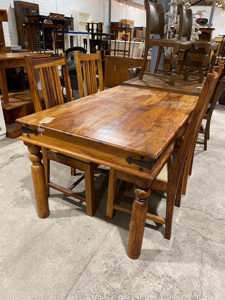 Large Rosewood Dining Table + 4 Chairs