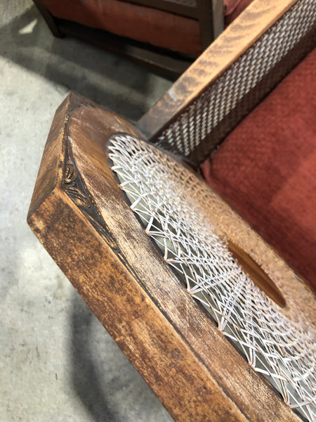 Art Deco Cane & Walnut Framed Armchair