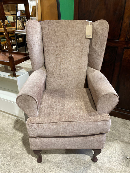 Beige Wingback Armchair