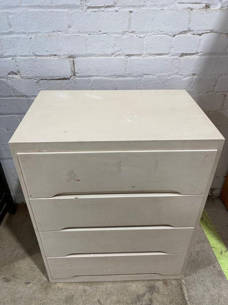 White Four Drawer Chest of Drawers - REF