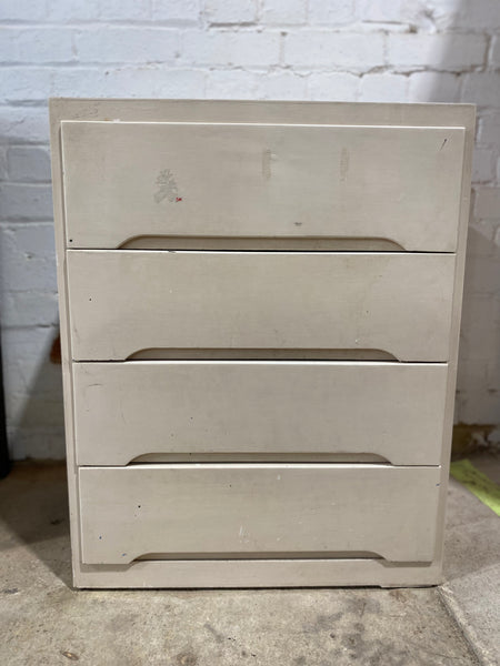 White Four Drawer Chest of Drawers - REF