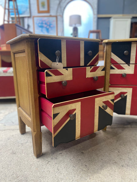 Pair Of Union Jack Bedside Tables