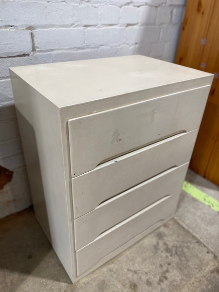White Four Drawer Chest of Drawers - REF