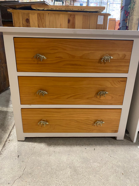 Solid Wood Chest of Three Drawers - REF