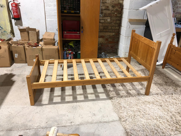 Single wooden bed