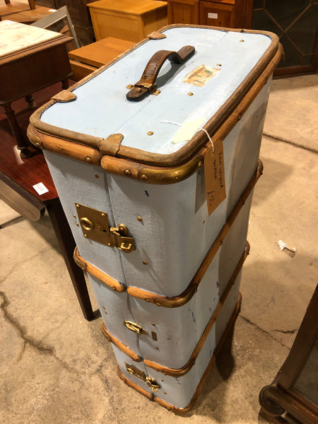 Upcycled blue suitcase