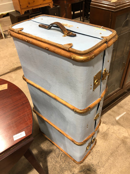 Upcycled blue suitcase