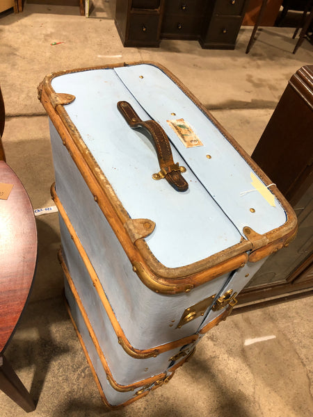 Upcycled blue suitcase