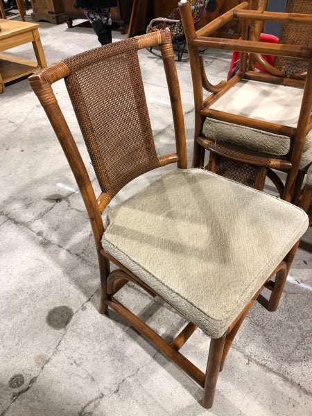 Four bamboo chairs