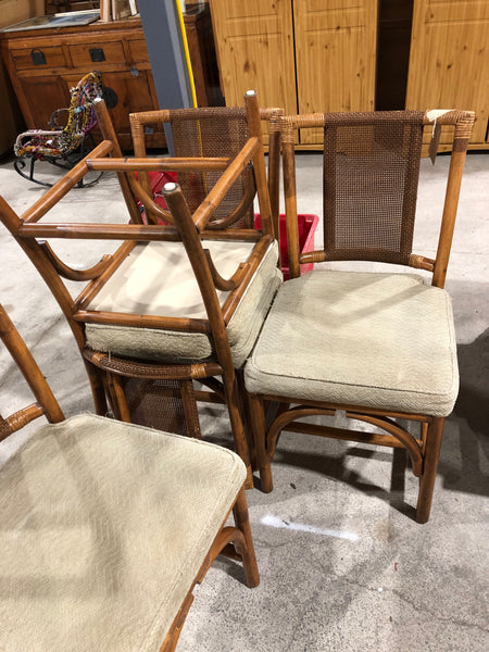 Four bamboo chairs
