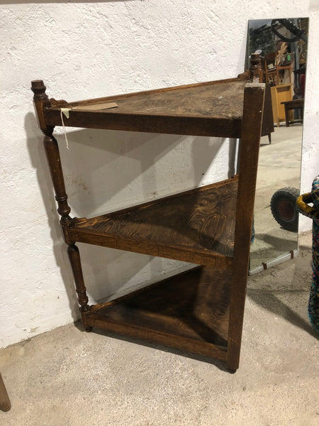 Wooden corner shelves
