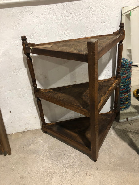 Wooden corner shelves