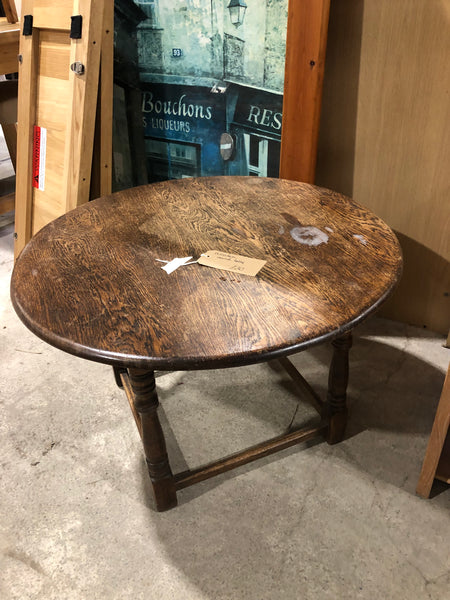 Round wooden table