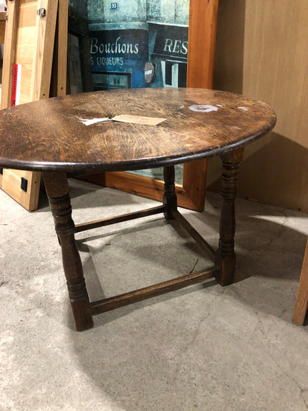 Round wooden table