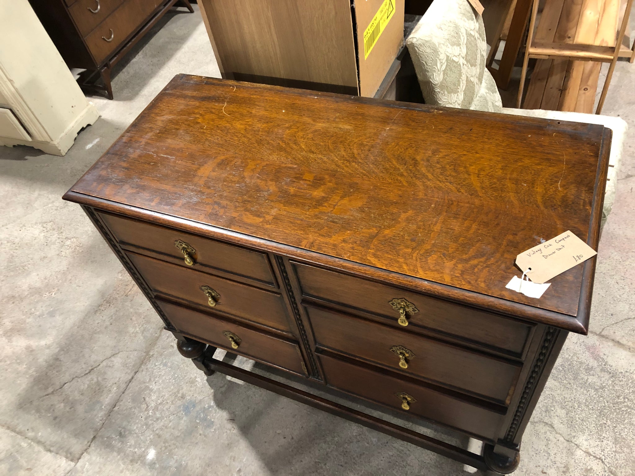 Vintage oak compact drawers