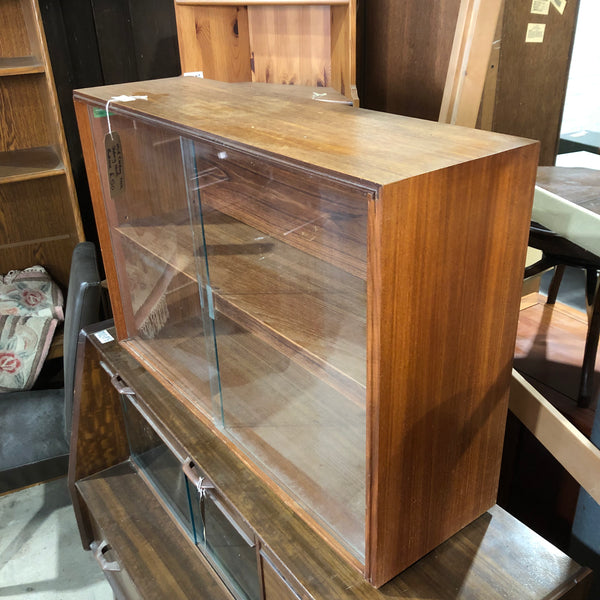 Mid-Century Teak Sliding Glass Bookcase