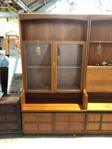 Teak Nathan Teak Display Cabinet With Cupboard