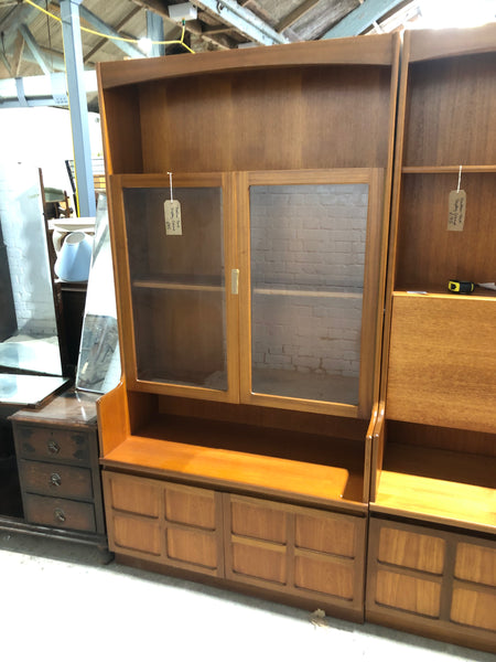 Teak Nathan Teak Display Cabinet With Cupboard