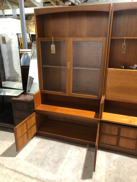 Teak Nathan Teak Display Cabinet With Cupboard