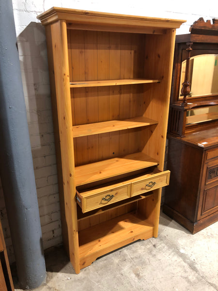 Wooden Bookshelf With Drawers