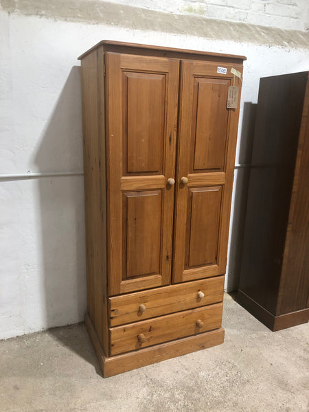 Tall Pine Wardrobe With Drawers