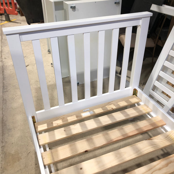 White Wooden Single Bed - REF